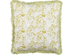 Shop Beliani Koristetyyny Puuvilla Vihrea/Valkoinen 45 X 45 Cm Filix