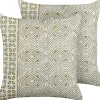 Tekstiilit<Beliani Koristetyyny Puuvilla Vihrea/Valkoinen 45 X 45 Cm 2 Kpl Larics