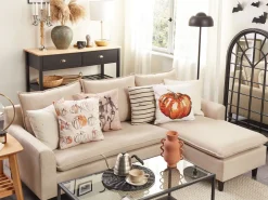 Best Sale Beliani Koristetyyny Sametti Beige/Oranssi 45 X 45 Cm 2 Kpl Curbita