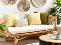 Tekstiilit<Beliani Koristetyyny Sametti Beige/Keltainen 45 X 45 Cm 2 Kpl Triteleia