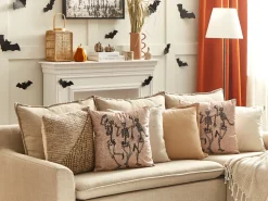 Best Beliani Koristetyyny Sametti Beige 45 X 45 Cm 2 Kpl Mortesti