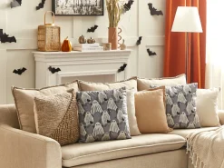 Flash Sale Beliani Koristetyyny Sametti Harmaa 45 X 45 Cm 2 Kpl Fanate