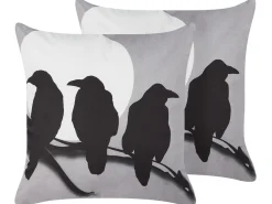 Tekstiilit<Beliani Koristetyyny Sametti Harmaa 45 X 45 Cm 2 Kpl Oradea