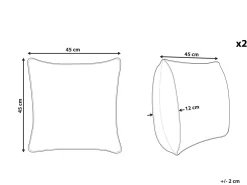 Tekstiilit<Beliani Koristetyyny Sametti Harmaa 45 X 45 Cm 2 Kpl Oradea