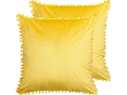 Shop Beliani Koristetyyny Sametti Keltainen 45 X 45 Cm 2 Kpl Aerangis