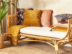 Tekstiilit<Beliani Koristetyyny Sametti Keltainen 45 X 45 Cm 2 Kpl Rheum