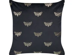 Online Beliani Koristetyyny Sametti Musta 45 X 45 Cm 2 Kpl Yuzuri