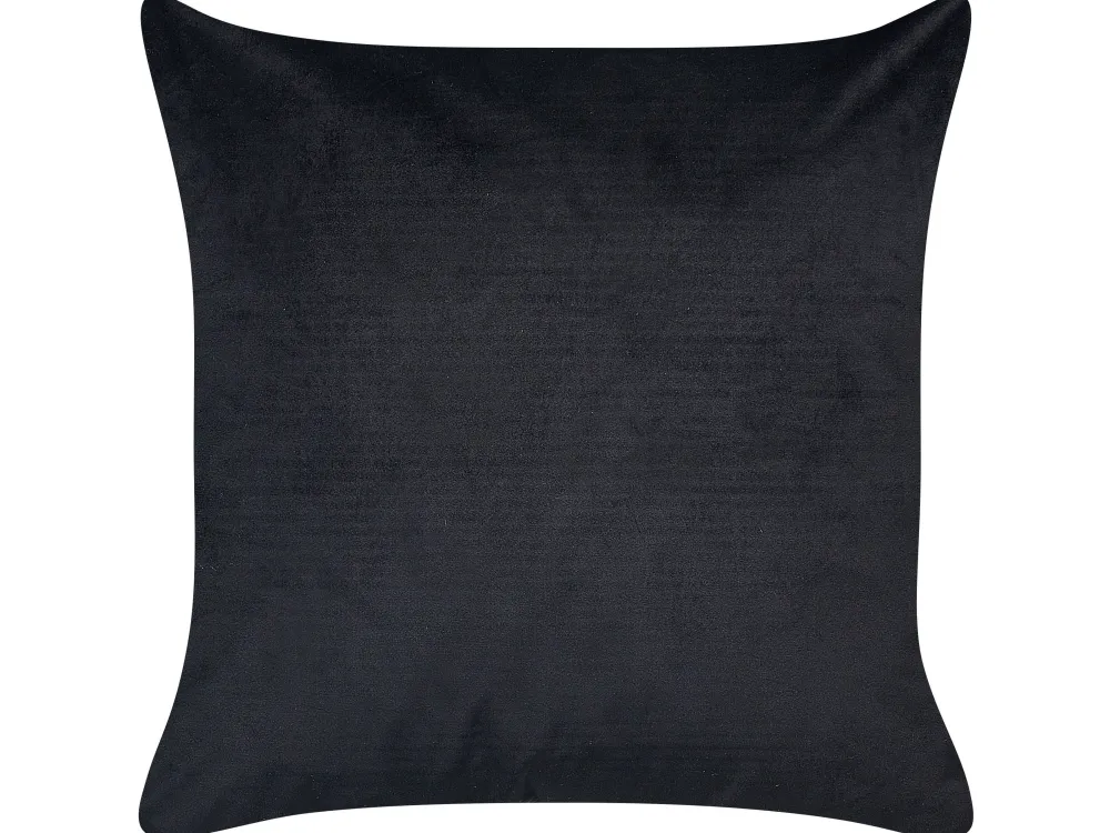 Online Beliani Koristetyyny Sametti Musta 45 X 45 Cm 2 Kpl Yuzuri