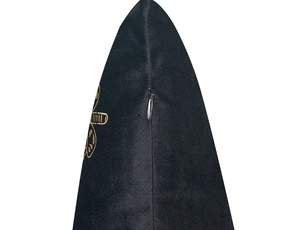 Online Beliani Koristetyyny Sametti Musta 45 X 45 Cm 2 Kpl Yuzuri