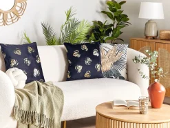 Clearance Beliani Koristetyyny Sametti Musta 45 X 45 Cm 2 Kpl Goldenrod