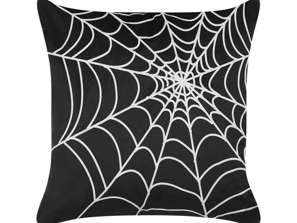 Best Sale Beliani Koristetyyny Sametti Mustavalkoinen 45 X 45 Cm 2 Kpl Lycoris