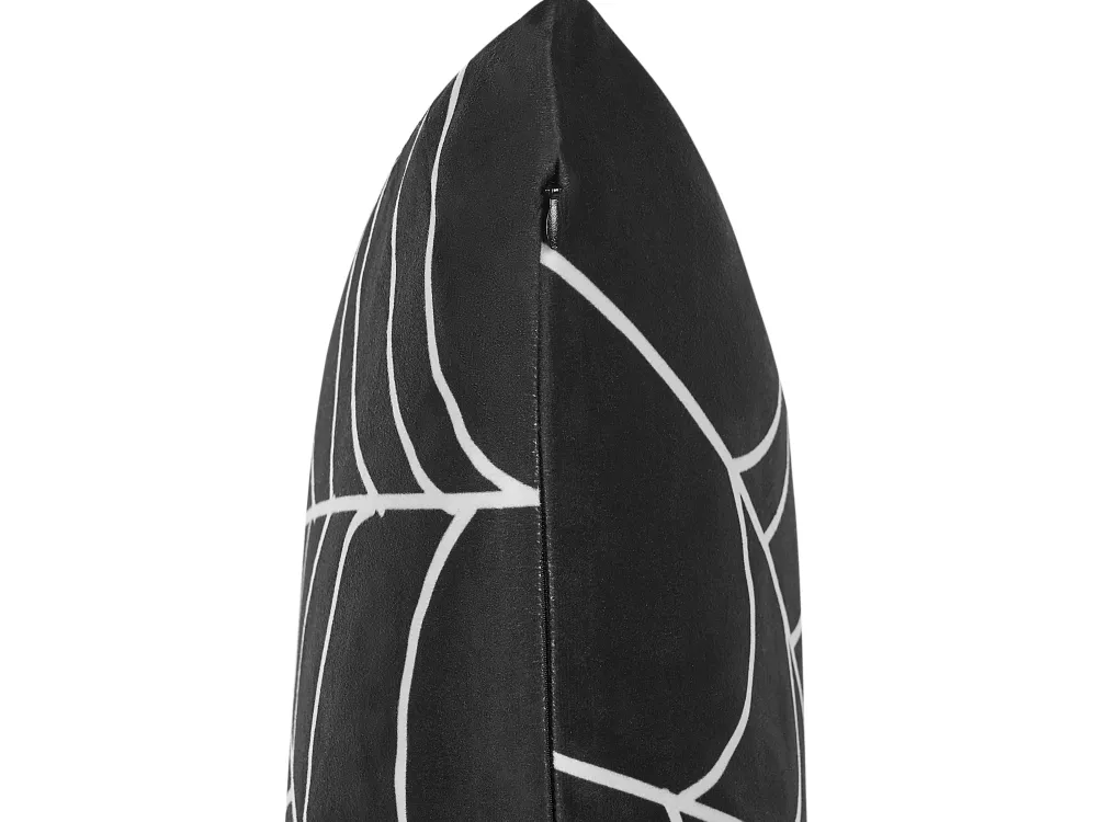 Best Sale Beliani Koristetyyny Sametti Mustavalkoinen 45 X 45 Cm 2 Kpl Lycoris