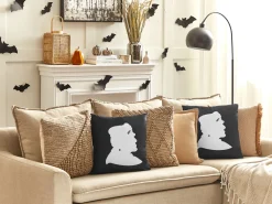 Tekstiilit<Beliani Koristetyyny Sametti Mustavalkoinen 45 X 45 Cm 2 Kpl Franklinia