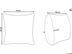 Outlet Beliani Koristetyyny Sametti Oranssi Lehtikuvio 45 X 45 Cm 2 Kpl Sunflower