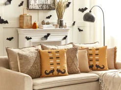 Tekstiilit<Beliani Koristetyyny Sametti Oranssi 45 X 45 Cm 2 Kpl Covasna