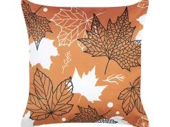 Tekstiilit<Beliani Koristetyyny Sametti Oranssi 45 X 45 Cm 2 Kpl Poinsettia