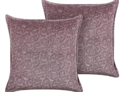Outlet Beliani Koristetyyny Sametti Roosa 45 X 45 Cm 2 Kpl Kalmia