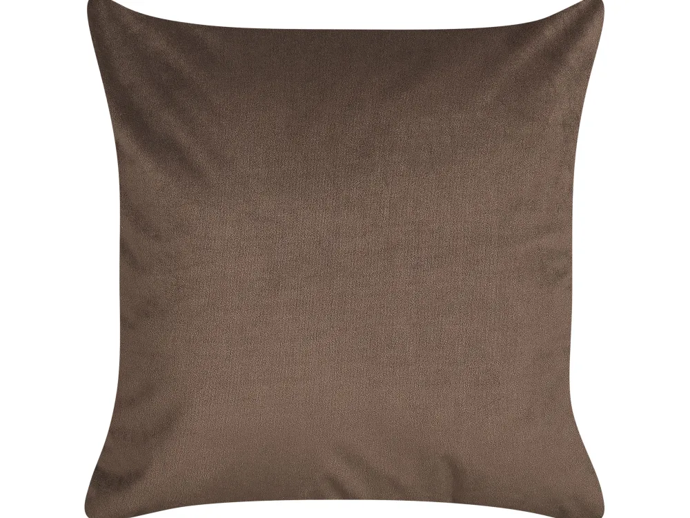 Cheap Beliani Koristetyyny Sametti Ruskea Kasvokuvio 45 X 45 Cm 2 Kpl Philodendron