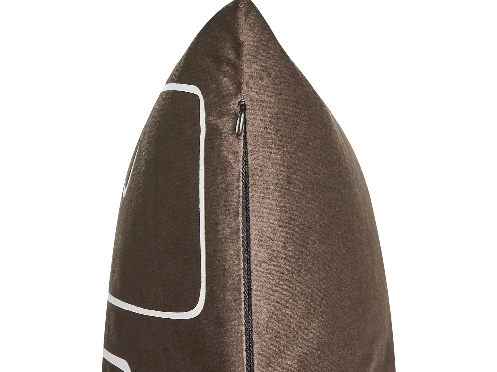 Cheap Beliani Koristetyyny Sametti Ruskea Kasvokuvio 45 X 45 Cm 2 Kpl Philodendron