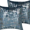 Tekstiilit<Beliani Koristetyyny Sametti Sininen 45 X 45 Cm 2 Kpl Gardenia