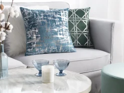 Tekstiilit<Beliani Koristetyyny Sametti Sininen 45 X 45 Cm 2 Kpl Gardenia