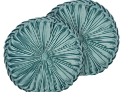 Tekstiilit<Beliani Koristetyyny Sametti Sinivihrea 40 Cm 2 Kpl Udala