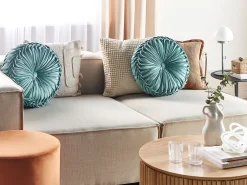 Tekstiilit<Beliani Koristetyyny Sametti Sinivihrea 40 Cm 2 Kpl Udala