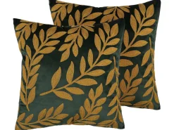 Tekstiilit<Beliani Koristetyyny Sametti Tummanvihrea/Kulta 45 X 45 Cm 2 Kpl Mistletoe