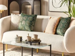 Tekstiilit<Beliani Koristetyyny Sametti Tummanvihrea 45 X 45 Cm 2 Kpl Monstera