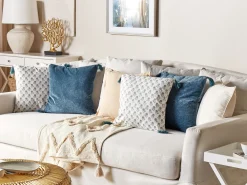 Hot Beliani Koristetyyny Sametti Tummansininen 45 X 45 Cm Setaria