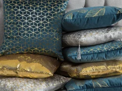 Tekstiilit<Beliani Koristetyyny Sametti Tummansininen 45 X 45 Cm 2 Kpl Celosia