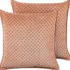 Discount Beliani Koristetyyny Sametti Vaaleanpunainen 45 X 45 Cm 2 Kpl Rhodocoma