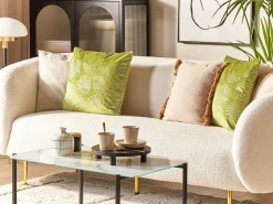 Tekstiilit<Beliani Koristetyyny Sametti Vaaleanvihrea 45 X 45 Cm 2 Kpl Monstera