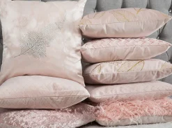 Best Sale Beliani Koristetyyny Sametti Vaaleanpunainen 45 X 45 Cm 2 Kpl Hosta