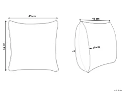 Flash Sale Beliani Koristetyyny Sametti Valkoinen/Vihrea 45 X 45 Cm Okra