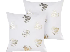 Tekstiilit<Beliani Koristetyyny Sametti Valkoinen 45 X 45 Cm 2 Kpl Goldenrod