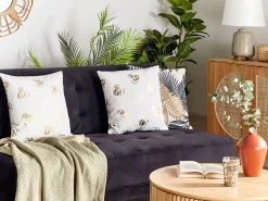 Tekstiilit<Beliani Koristetyyny Sametti Valkoinen 45 X 45 Cm 2 Kpl Goldenrod