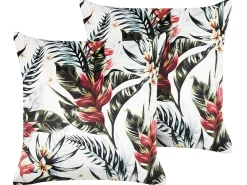 Discount Beliani Koristetyyny Sametti Vihrea/Punainen 45 X 45 Cm 2 Kpl Edelweiss