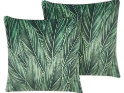 Cheap Beliani Koristetyyny Sametti Vihrea 45 X 45 Cm 2 Kpl Diascia