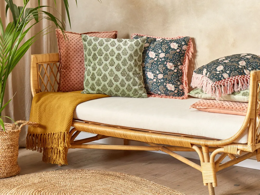 Shop Beliani Koristetyyny Sametti Vihrea 45 X 45 Cm Rungia