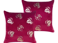 Tekstiilit<Beliani Koristetyyny Sametti Viininpunainen 45 X 45 Cm 2 Kpl Goldenrod