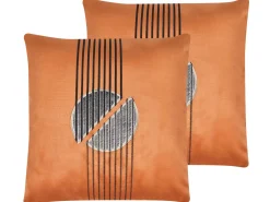 Cheap Beliani Koristetyyny Samettinen 2Kpl 45 X 45 Cm Oranssi Ceropegia