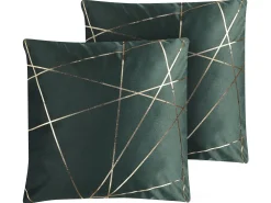 Fashion Beliani Koristetyyny Samettinen 2Kpl 45 X 45 Cm Vihrea Pinus