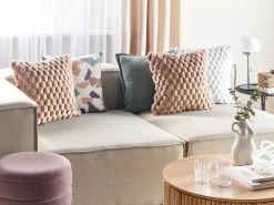 Store Beliani Koristetyyny Tekoturkis Hiekanruskea 43 X 43 Cm 2 Kpl Purslane