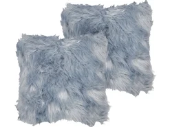 Tekstiilit<Beliani Koristetyyny Tekoturkis Sininen 42 X 42 Cm 2 Kpl Lubha