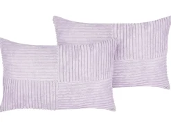 Store Beliani Koristetyyny Vakosametti Violetti 47 X 27 Cm 2 Kpl Millet