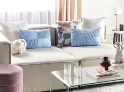 Tekstiilit<Beliani Koristetyyny Vakosametti Sininen 47 X 27 Cm 2 Kpl Millet