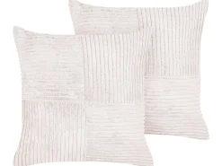 Clearance Beliani Koristetyyny Vakosametti Luonnonvalkoinen 43 X 43 Cm 2 Kpl Millet