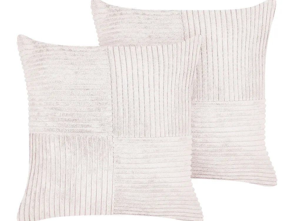 Clearance Beliani Koristetyyny Vakosametti Luonnonvalkoinen 43 X 43 Cm 2 Kpl Millet