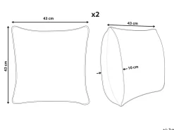 Tekstiilit<Beliani Koristetyyny Vakosametti Viininpunainen 43 X 43 Cm 2 Kpl Zinnia